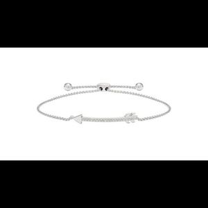 Diamond-accented arrow link, adjustable bolo bracelet.